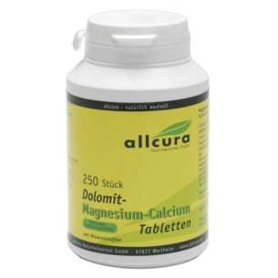 Produktabbildung: Dolomit-Magnesium-Calcium von Allcura - 250 Tabletten - Produktfoto