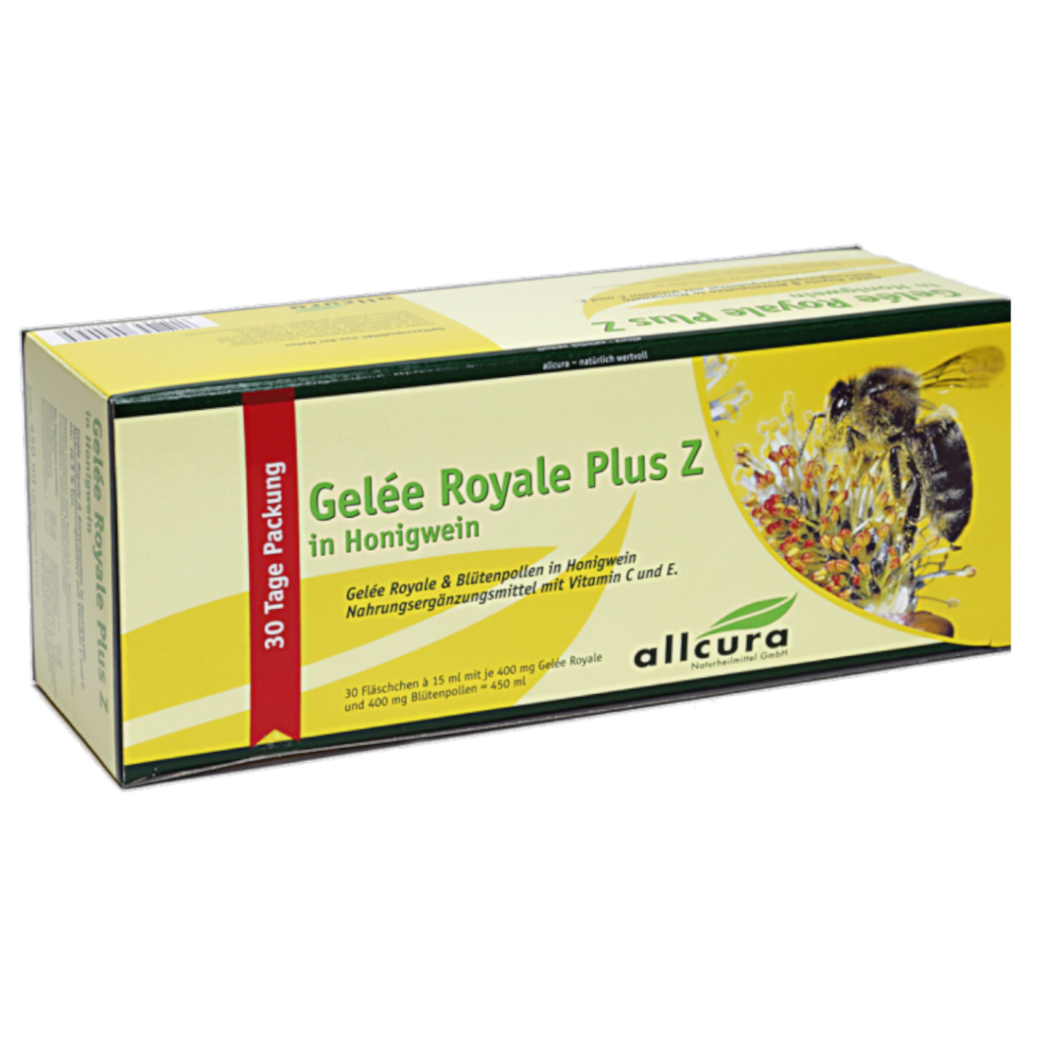 Gelee Royal+Z in Honigwein von Allcura - 30 Fl. à 400mg 