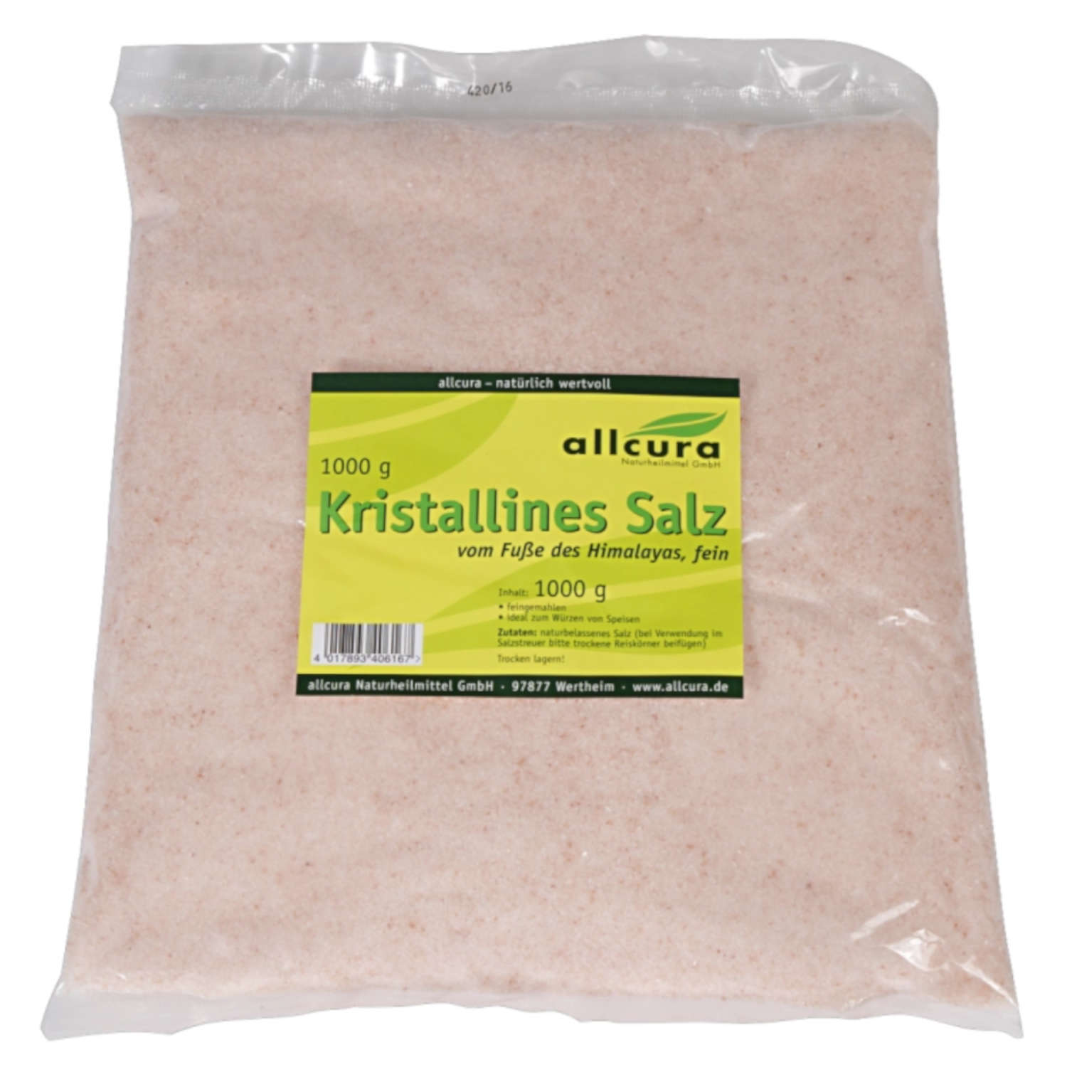 Kristallines Salz - gemahlen vom Fuße des Himalaya - 1 kg