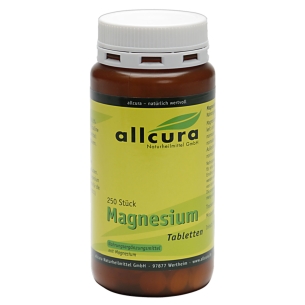 Produktabbildung: Magnesium von Allcura - 250 Tabletten - Produktfoto