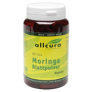 Produktabbildung: Moringa Blattpulver Kapseln von Allcura - 90 Kapseln - Produktfoto