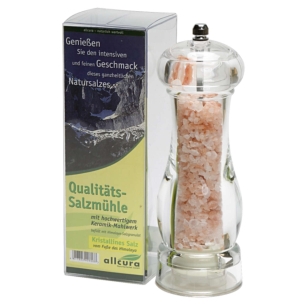Produktabbildung: Salzmühle mit kristallinem Salz vom Fuße des Himalaya by Allcura - Produktfoto