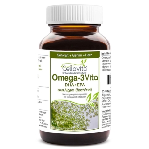 Produktabbildung: Omega-3 Vita DHA-EPA Kapseln (fischfrei) 60 Kapseln von Cellavita - Produktfoto