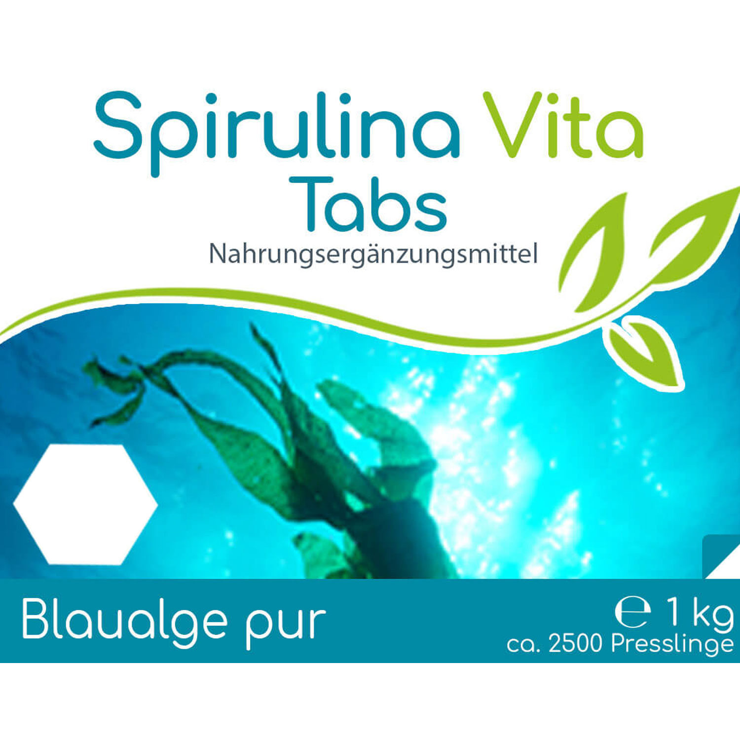 Spirulina Vita Tabs à 400mg 1kg von Cellavita - Etikett vorn