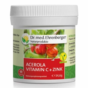 Produktabbildung: Acerola Vitamin C + Zink Kapseln von Dr. Ehrenberger - 60 Kapseln - Produktfoto