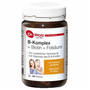 Produktabbildung: B-Komplex + Biotin + Folsäure Hefetabletten von Dr. Wolz - 300 Stck. - Produktfoto