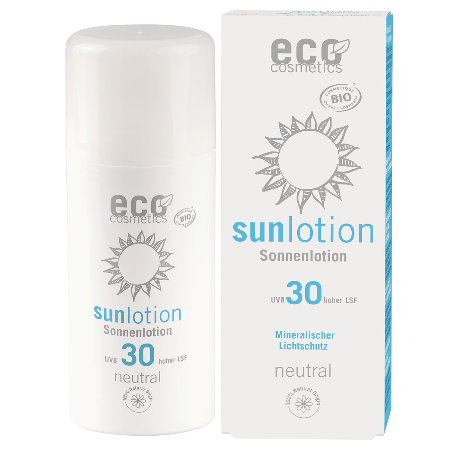 eco-cosmetics Sonnenlotion Neutral LSF 30, 100 ml - ohne Parfum