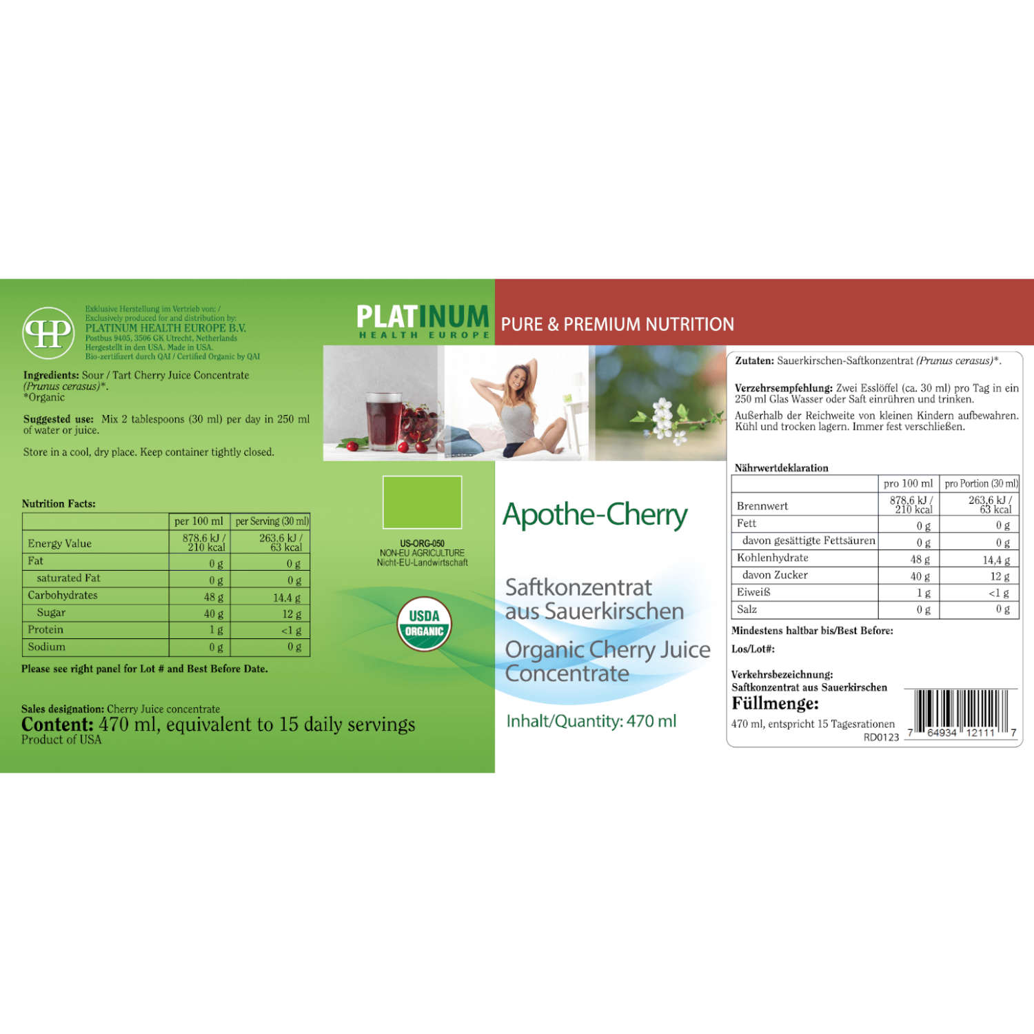 Apothe Cherry von Platinum Health - Etikett