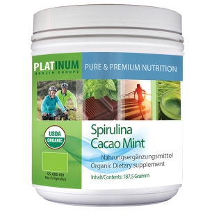 Produktabbildung: Cacao Mint Spirulina von Platinum Health - 187g - Produktfoto