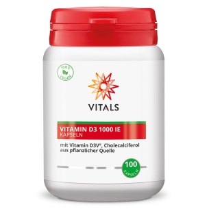 Produktabbildung: Vitamin D3 1000 IE von Vitals - 100 Kapseln - Produktfoto